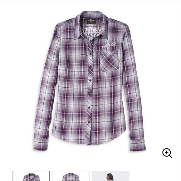 💜Women’s Royal Purple Genuine Harley Davidson Flannel 🏍 - Picture 6 of 6